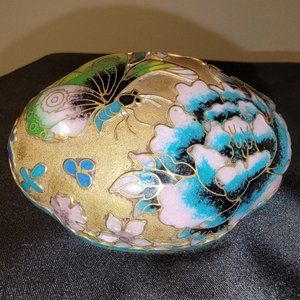 Cloisonne Trinket Box - Floral/Butterfly Design